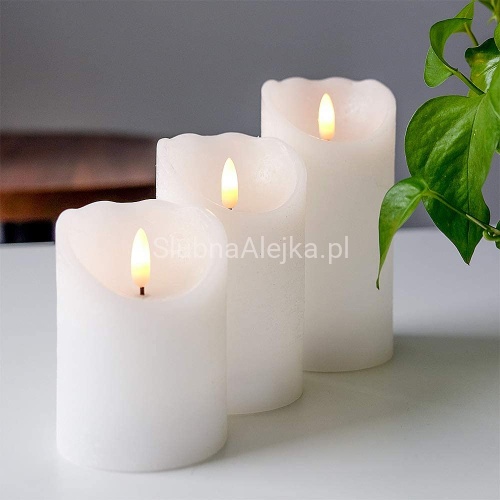 Świeca Ozdobna LED Ruchomy Płomień Timer Biała 10 cm