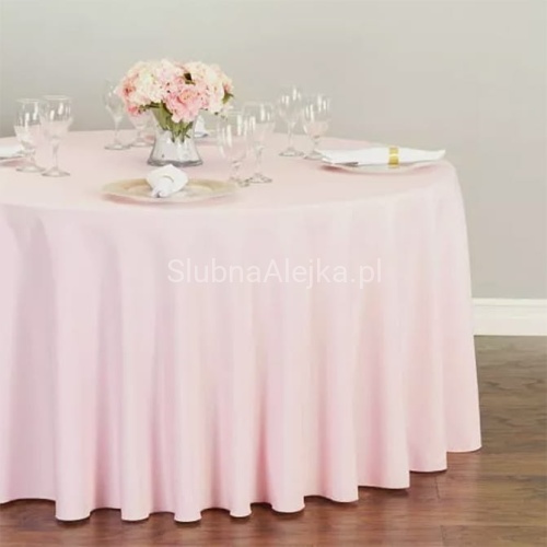 Obrus Brudny Róż na Stół Okrągły Plamoodporny ϕ230 cm 