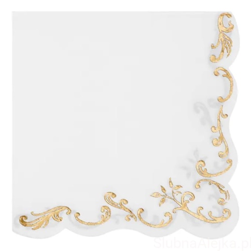Serwetki Papierowe Białe Ornament 33x33cm 12szt.