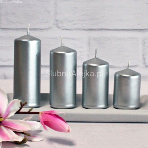 świece pieńkowe srebrne zestaw 4 szt..jpg