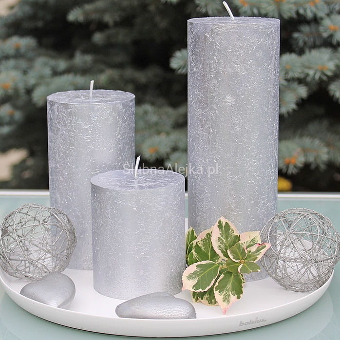 Świeca Bolsius Rustic Metalik Srebrna 1.jpg