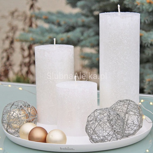 świeca Bolsius Rustik Metalik Perłowa1.jpg