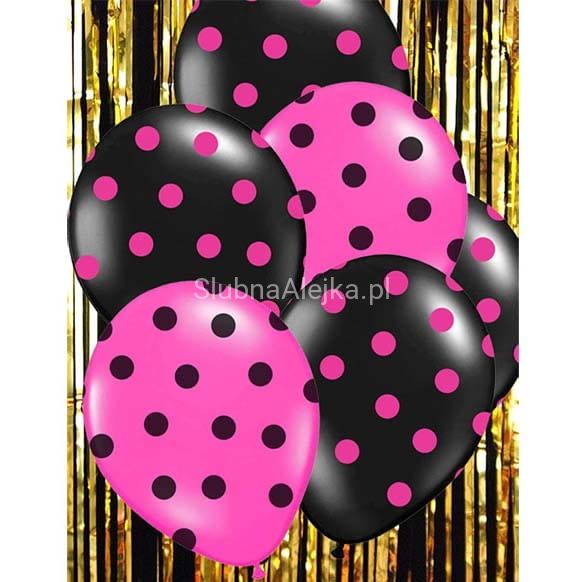 balony róż w czarne kropki.jpg
