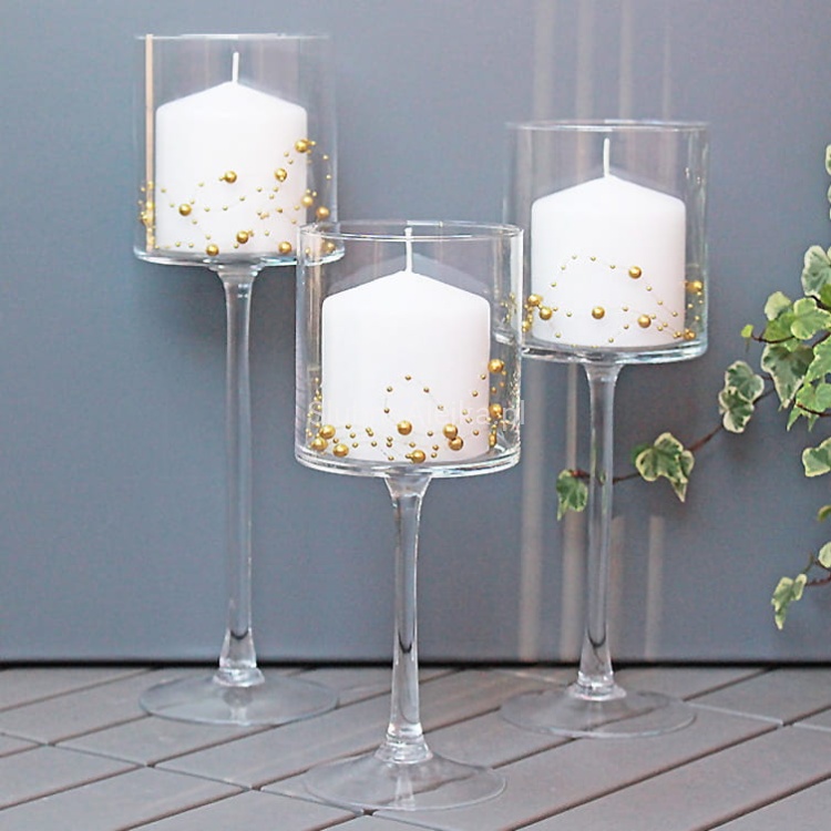 swiecznik szklany na nodze weselny 444n.jpg