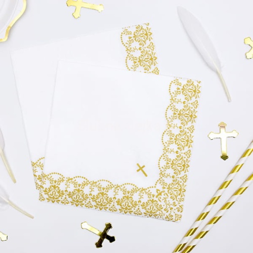 serwetki komunijne zloty ornament z krzyzykiem.1.jpg