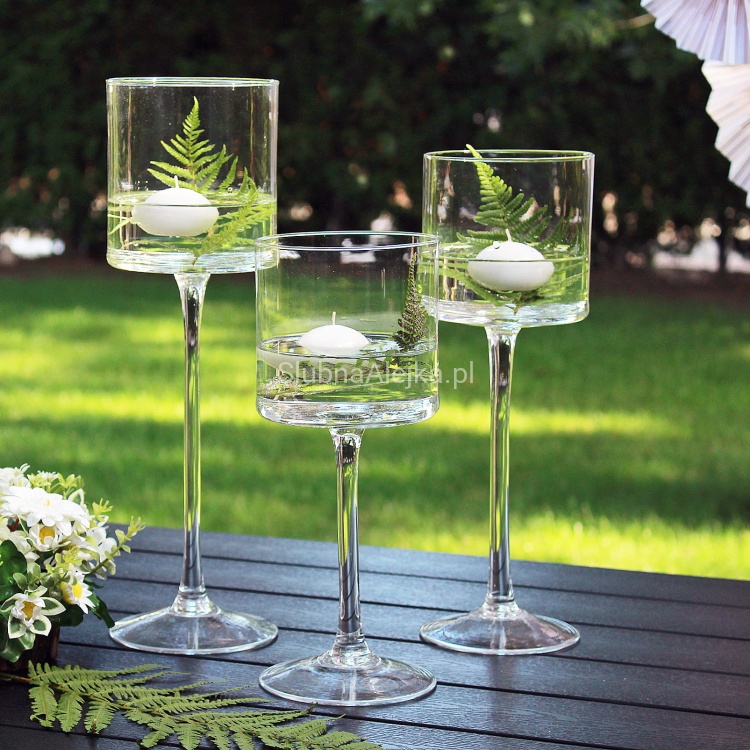 swiecznik szklany na nodze weselny223.jpg