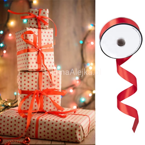 tasiemka satynowa czerwona do prezentów .jpg