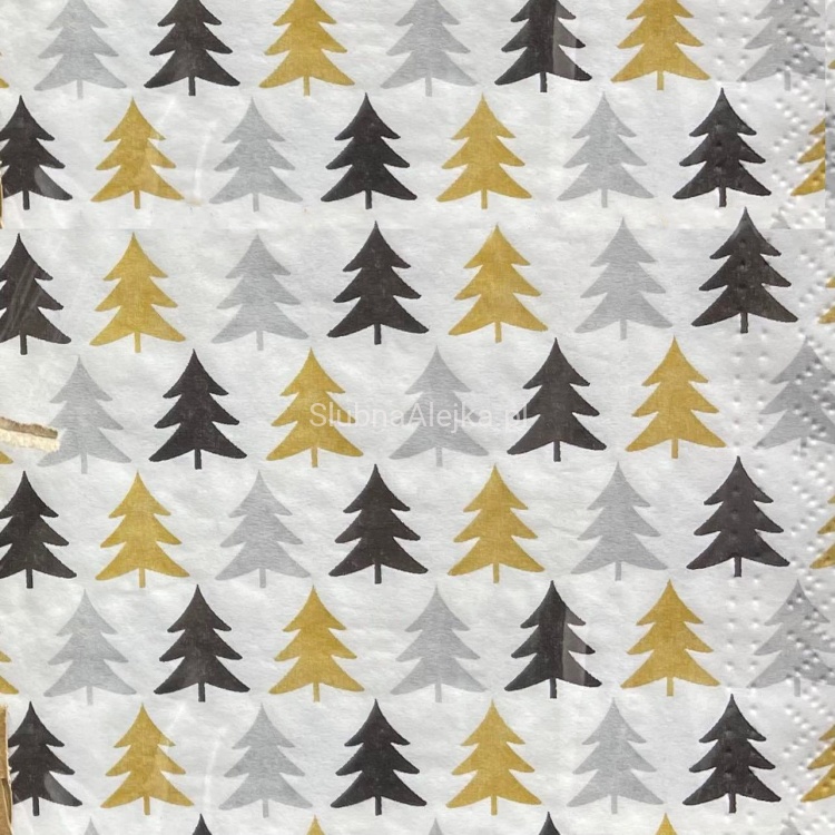 serwetki papierowe swiateczne choinki zloto czarne.jpg