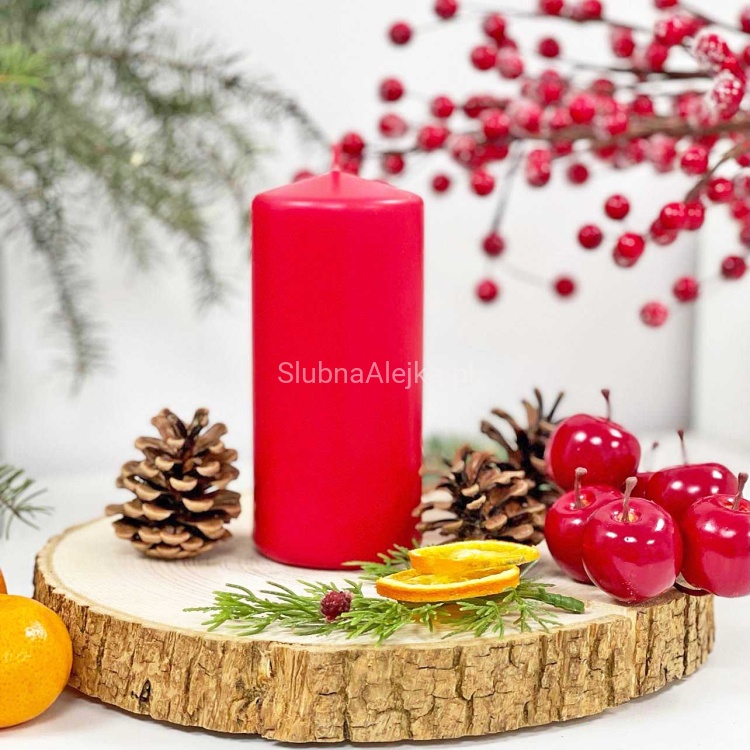 swieca ozdobna pienkowa czerwona 15 cm.jpg