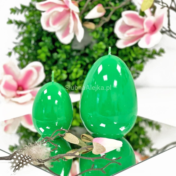 Swieca jajko lakierowane ciemnozielony.jpg