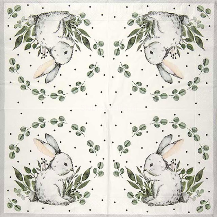 serwetki zajac wielkanocny i eukaliptus.jpg