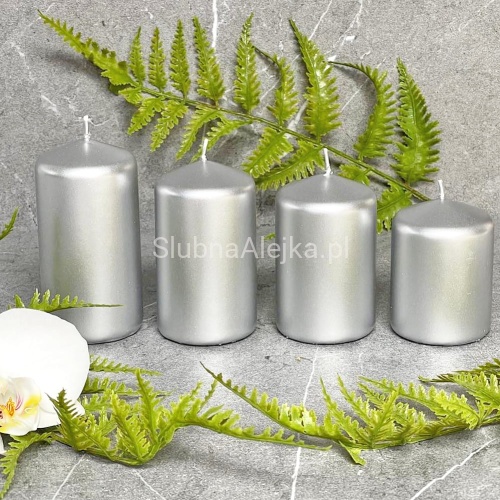 swiece slupki stopniowane classic candle srebrny metalik 4 szt. 2.jpg n.jpg