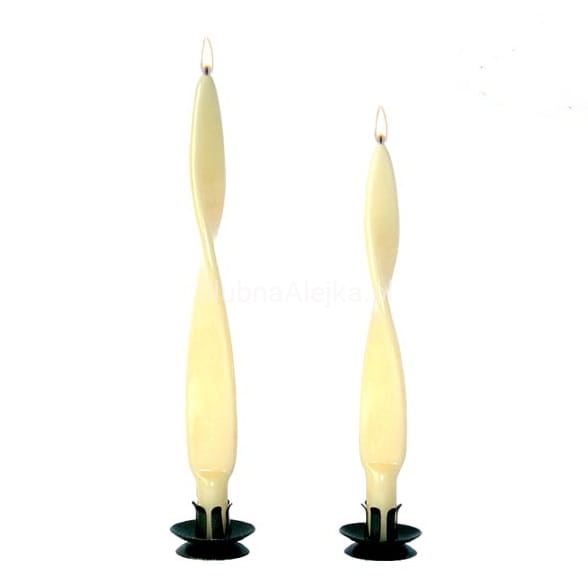 Świece Lakierowane Velvet Kręcone 27cm 4 szt. Ecru 3.jpg