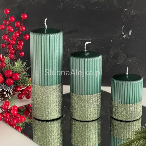 swieca pienkowa swiateczna rylen butelkowa zielen.jpg