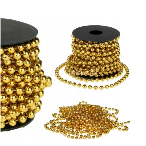 girlanda lancuch na choinkę zlote koraliki.jpg