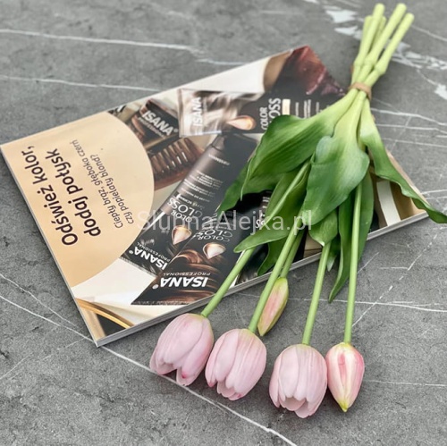 Bukiet Tulipanów Silikonowych 42cm Jasnorozowy 5szt..jpg