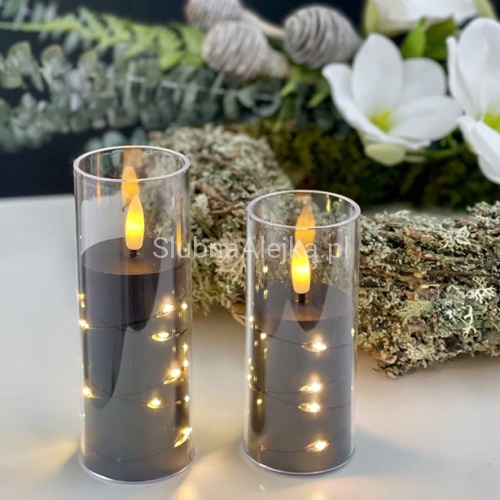 Świeca Bezpłomieniowa LED Girlanda Czarna ϕ 5,5 cm.jpg 3.jpg