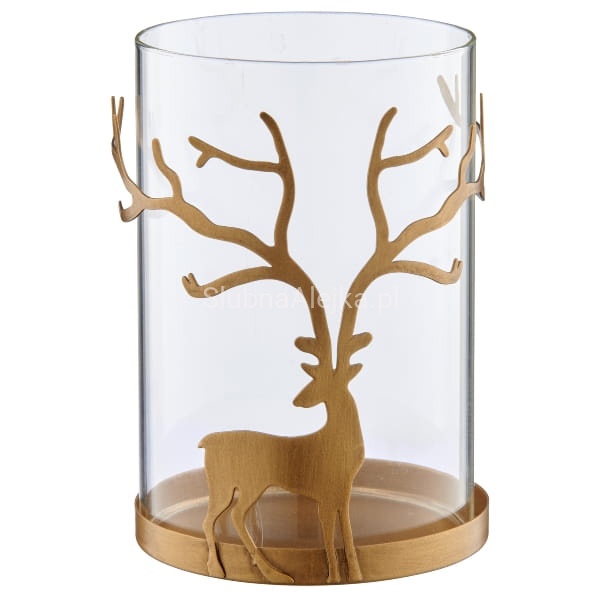 swiecznik lampion szklany zloty renifer 15 cm.jpg