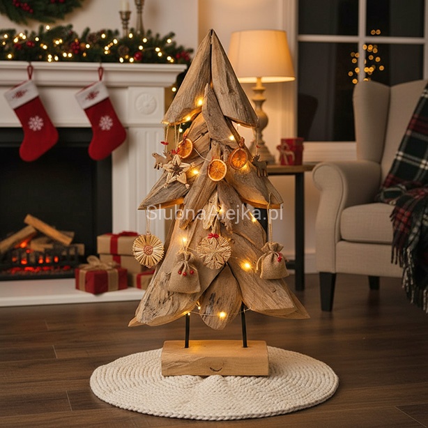 Choinka Świąteczna Z Drewna Teakowego 78 cm 2.jpg