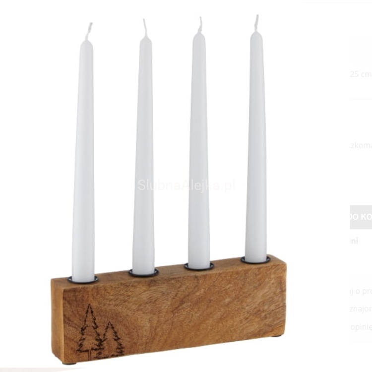 swiecznik z drewna mango grawerowane choinki .jpg