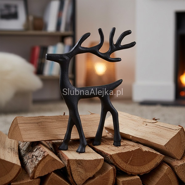 Figurka Metalowa Renifer Czarny 17 cm.jpg