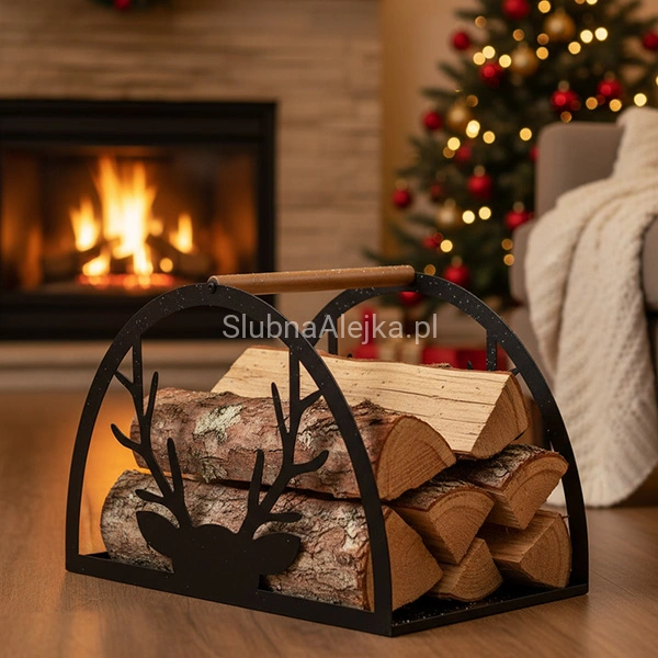 Metalowy Stojak na Drewno z Reniferem 55 x 38cm.jpg