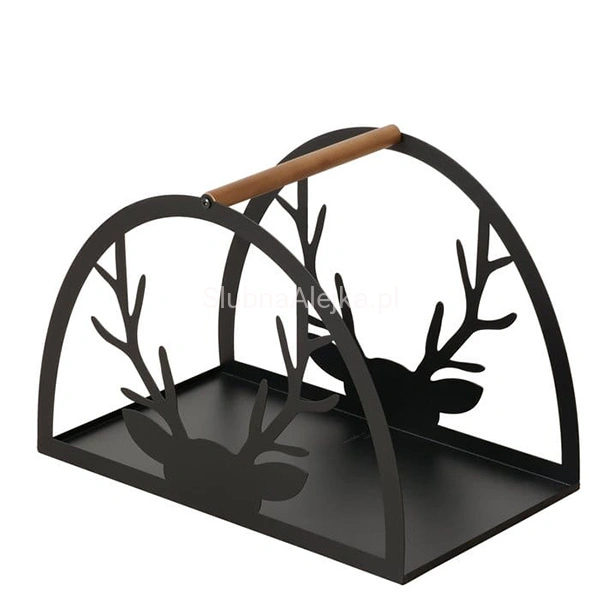 Metalowy Stojak na Drewno z Reniferem 55 x 38cm 3.jpg