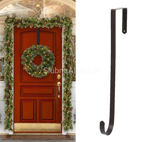 Uchwyt na wianek na drzwi Czarny 28 cm .jpg
