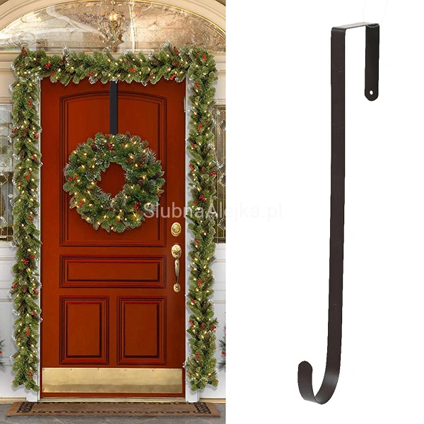 Uchwyt na wianek na drzwi Czarny 28 cm .jpg
