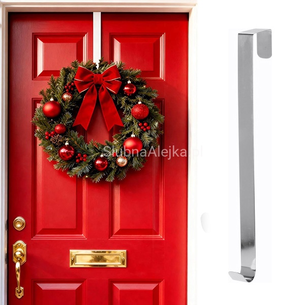 Uchwyt na wianek na drzwi Srebrny 28 cm 2.jpg11.jpg