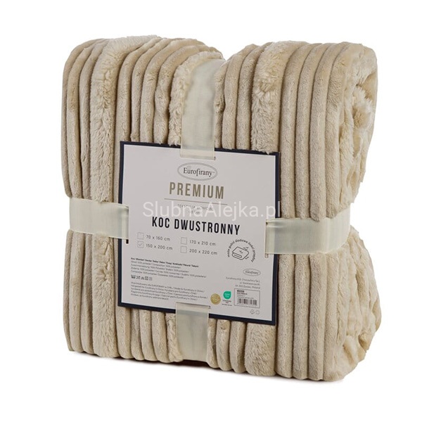 Koc Premium Dwustronny Nina kremowy 150x200 cm..jpg
