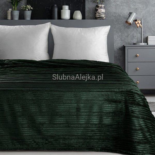 Koc Premium Dwustronny Nina Butelkowa zieleń.jpg