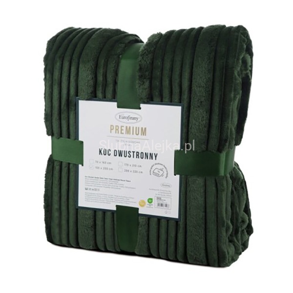 Koc Premium Dwustronny Nina Butelkowa zieleń.2.jpg