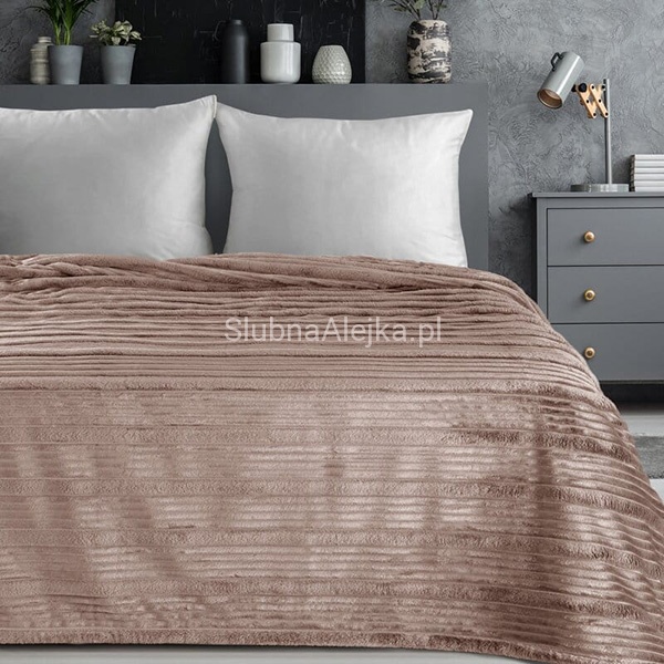 Koc Premium Dwustronny Nina Pudrowy róż 150x200 cm..jpg