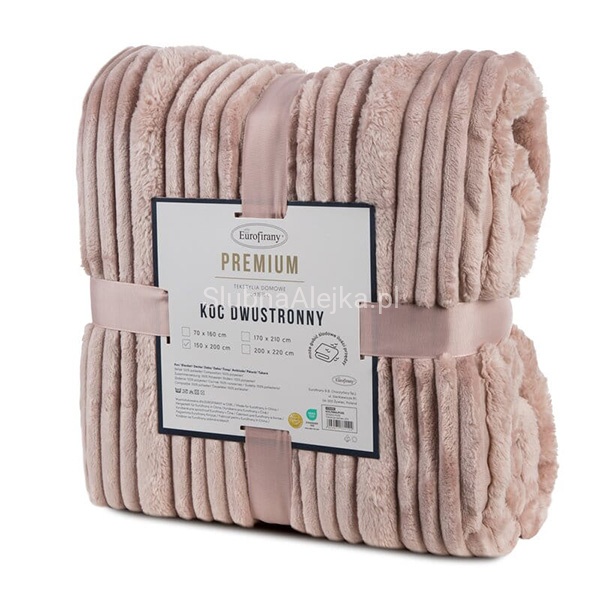 Koc Premium Dwustronny Nina Pudrowy róż 150x200 cm.2.jpg