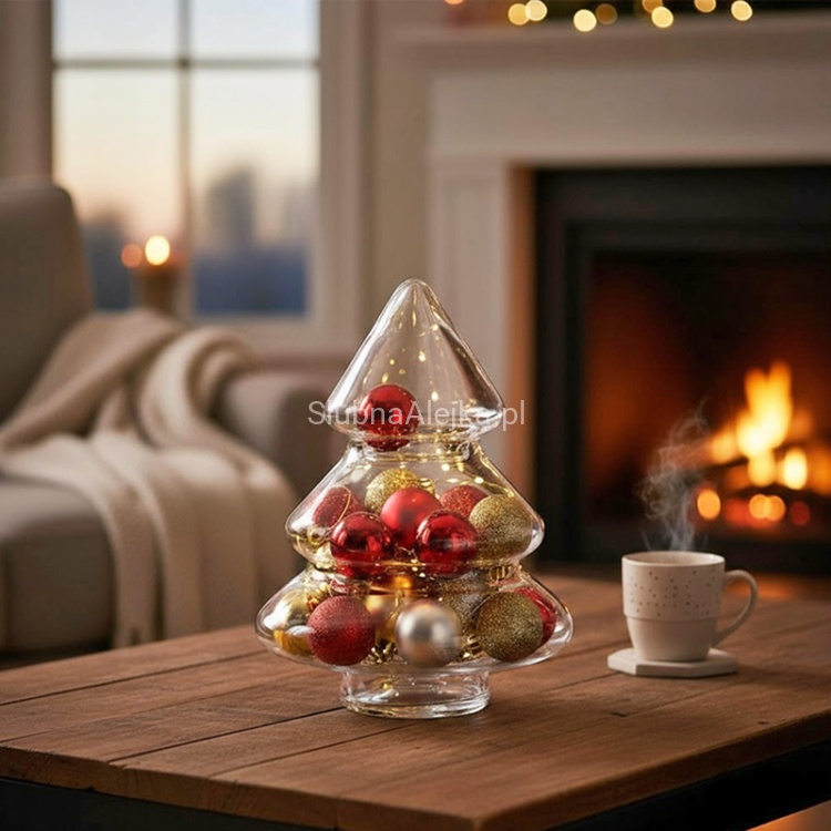 Szklana choinka bombonierka Merry Christmas 34 cm.3.jpg