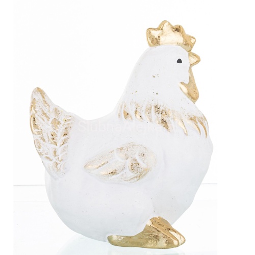 kura wielkanocna figurka bialo-zlota 4.jpg