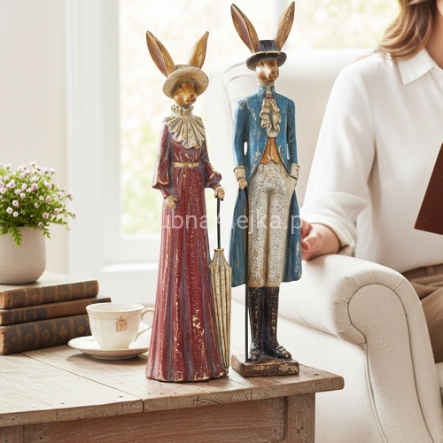 zajace wielkanocne para z parasolem.jpg