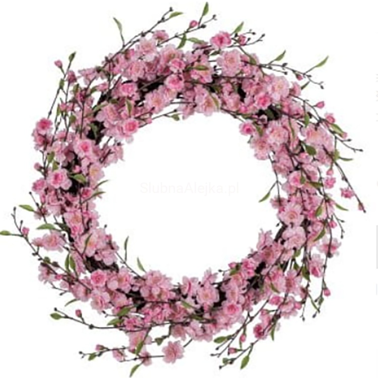 WIANEK DEKORACYJNY WIOSENNY RÓŻOWE KWIATY .jpg