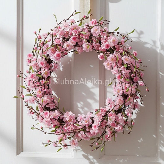 Wianek wiosenny kwiat sztucznej wiśni.jpg