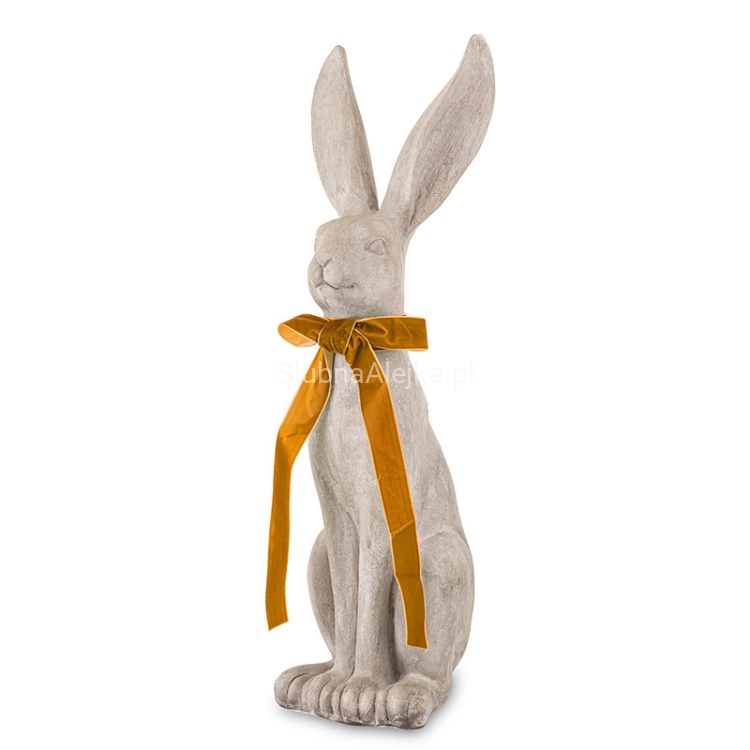 figurka zajac wielkanocny zmiodowa aksamitną kokarda.jpg