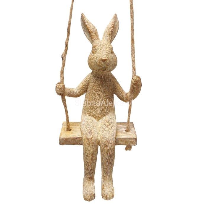 figurka wielkanocna zajac na hustawce 15 cm 2.jpg