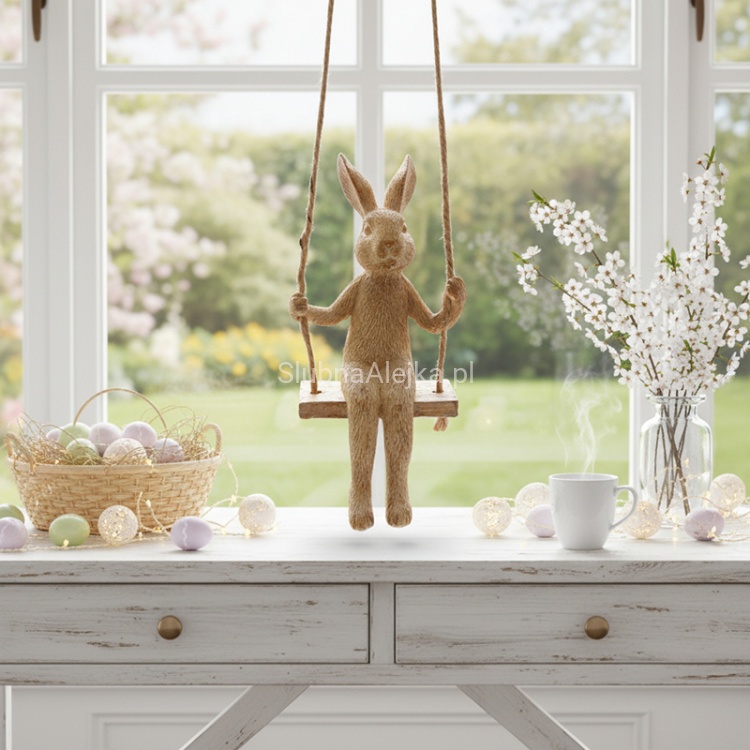 figurka wielkanocna zajac na hustawce 15cm.5.jpg