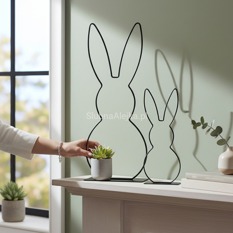 Figurka zajac metalowy czarny.39cm.jpg