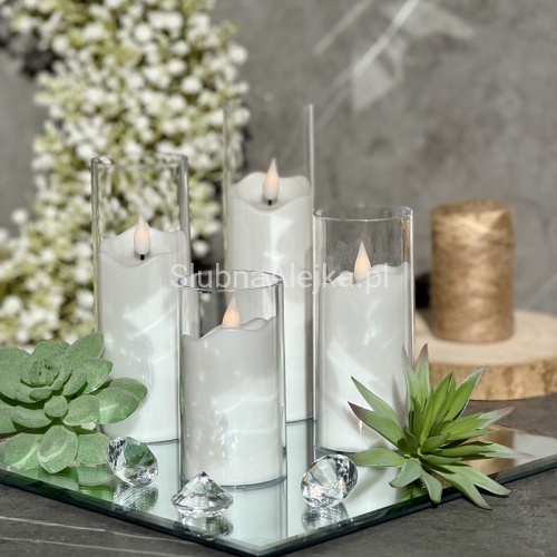 swieca led ceremony biala imitacja szkla.jpg