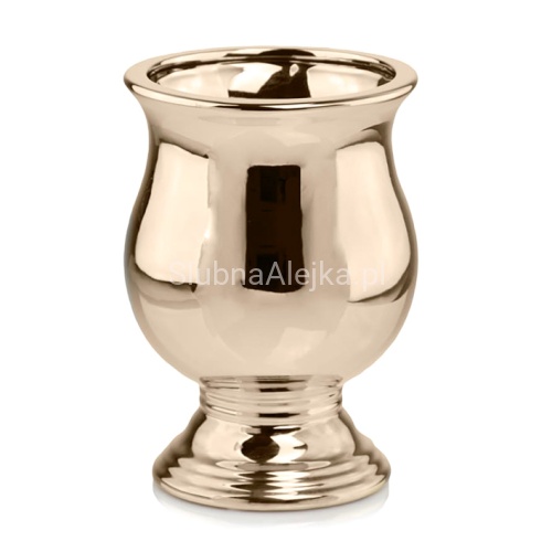 Osłonka z Ceramiki Szkliwionej Amfora Glamour Złoty 21 cm 2.jpg