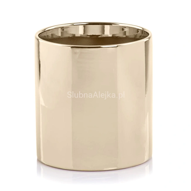 Osłonka z Ceramiki Szkliwionej Walec Lustrzane Złoto ϕ 13cm .jpg