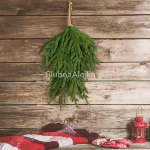 Gałązka Dekoracyjna Żywo Zielona Imitacja Świerku 75 cm .jpg
