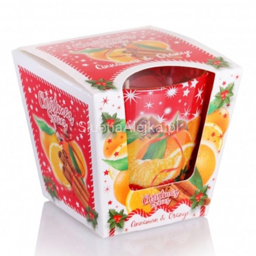 Świeca Zapachowa w Szkle Christmas Spices Cynamon i Pomarańcza.jpg
