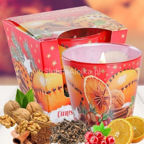 Świeca Zapachowa w Szkle Christmas Orange Pomarańcza z Cynamonem.jpg